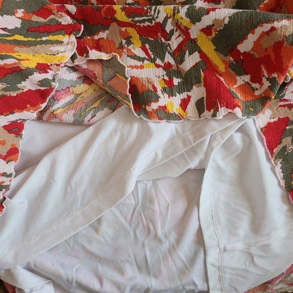 Ladies Medium Skirt Fun Multicolor Midi Laura Scott wrinkle free packable orange - Picture 7 of 9